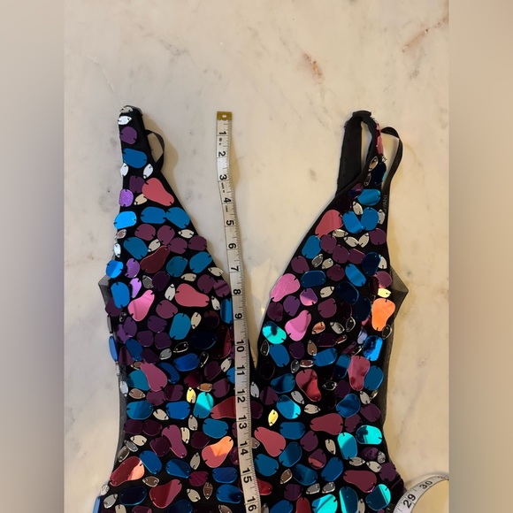 Jovani Jeweled Romper / Size 0 / Teal - Fucsia- Pink - Silver- Black - Picture 14 of 14